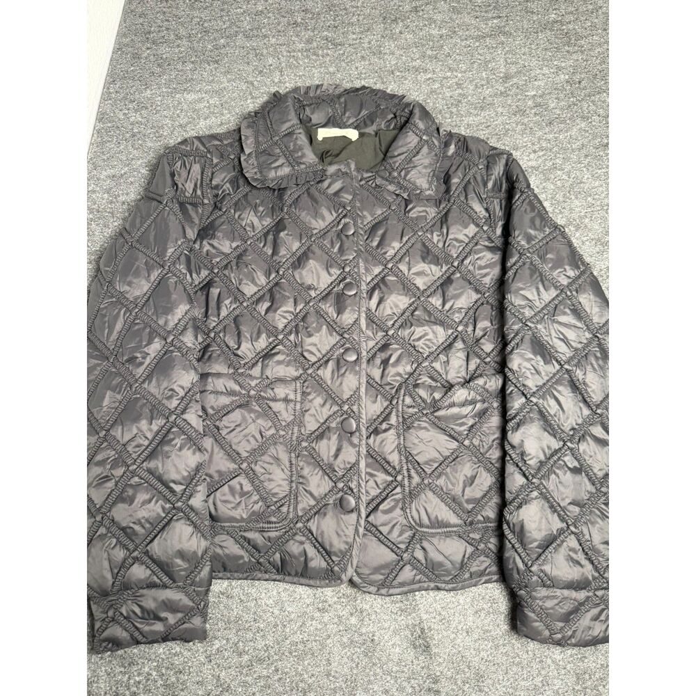 Doe and Rae Ruffle Collar Quilted Jacket Women's size Medium